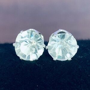 Earring 925 Sterling silver plated white crystal